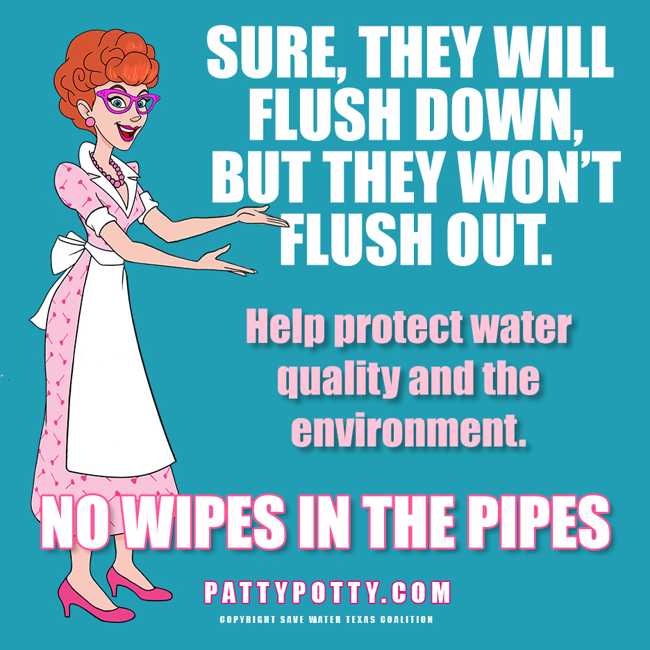 Help protect the environment - no wipes in the pipes