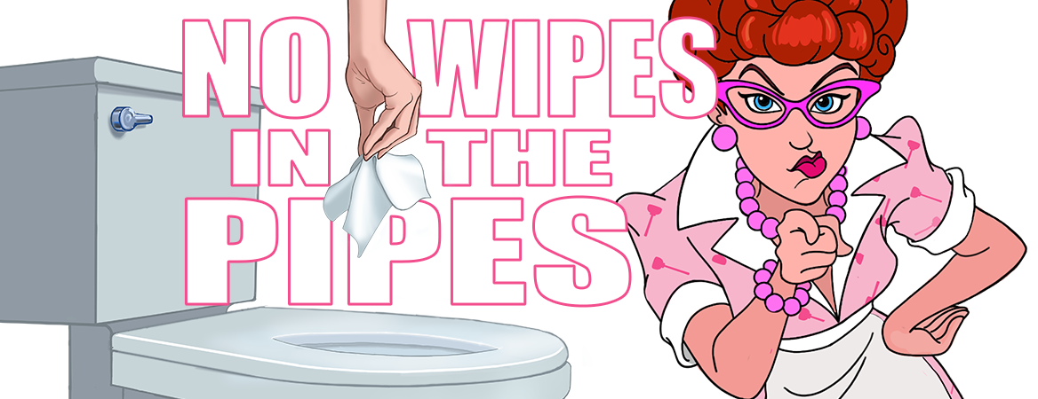 NO WIPES IN THE PIPES